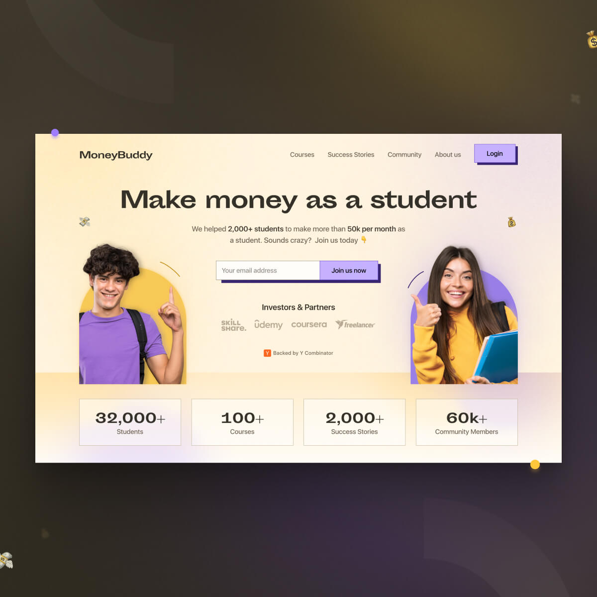 MoneyBuddy UI Design Presentation Image 1